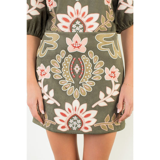 Sage Suede Skirt