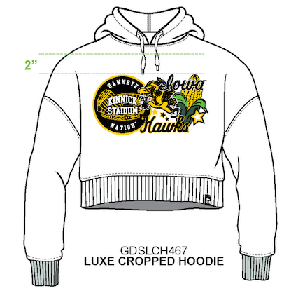 Iowa Layer Patch Luxe Crop Hoodie