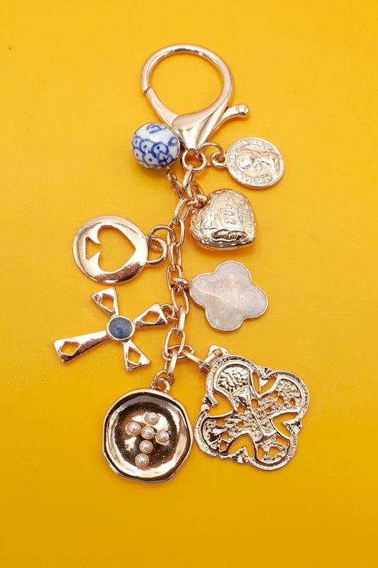 BAG KEY CHARM-CROSS COIN