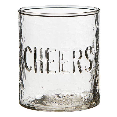 Set of 2 Hammered Glass - Cheers