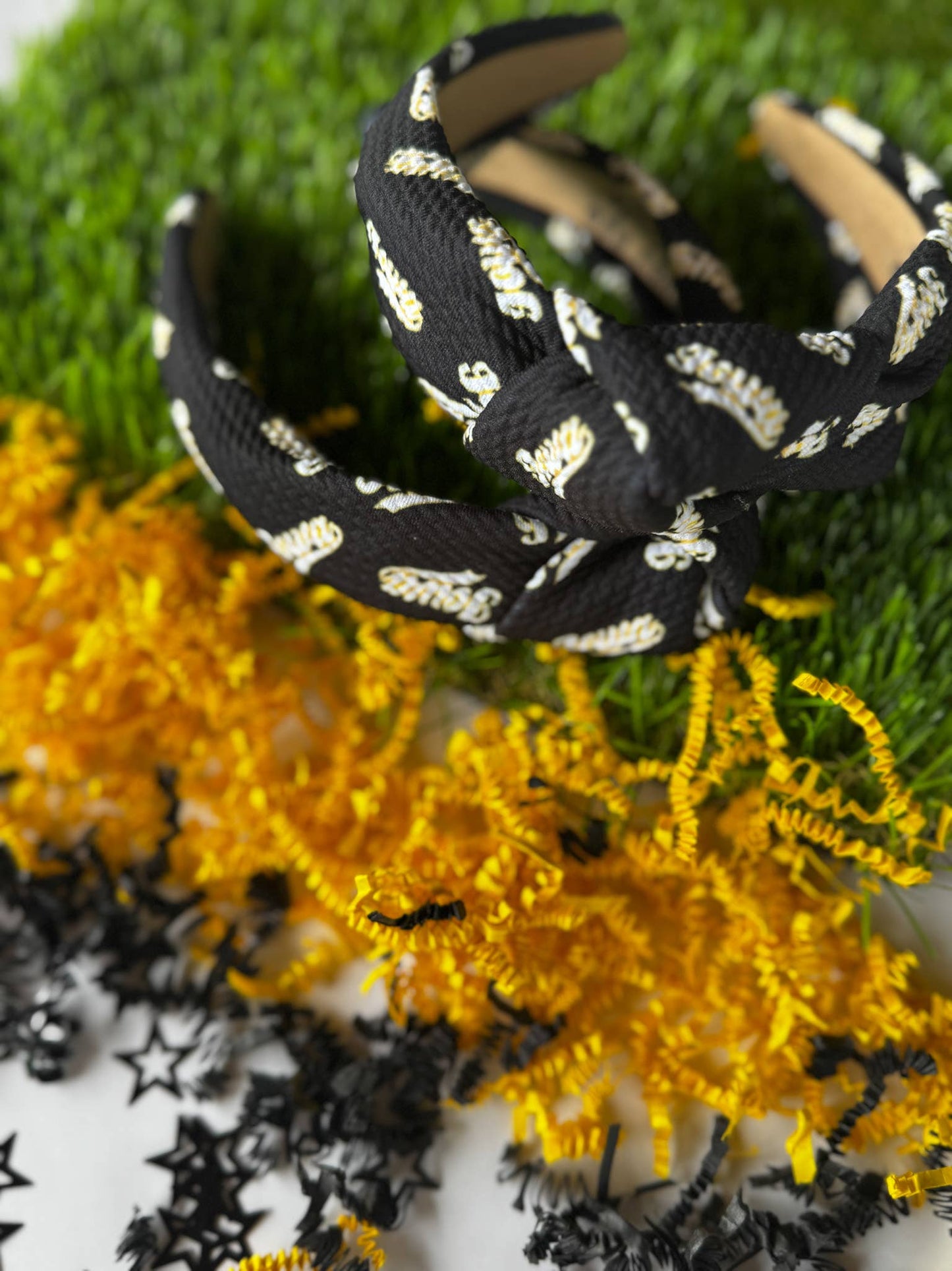 Iowa Black Structured Headband
