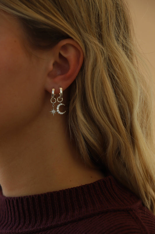 CELESTIAL STAR AND MOON HOOPS