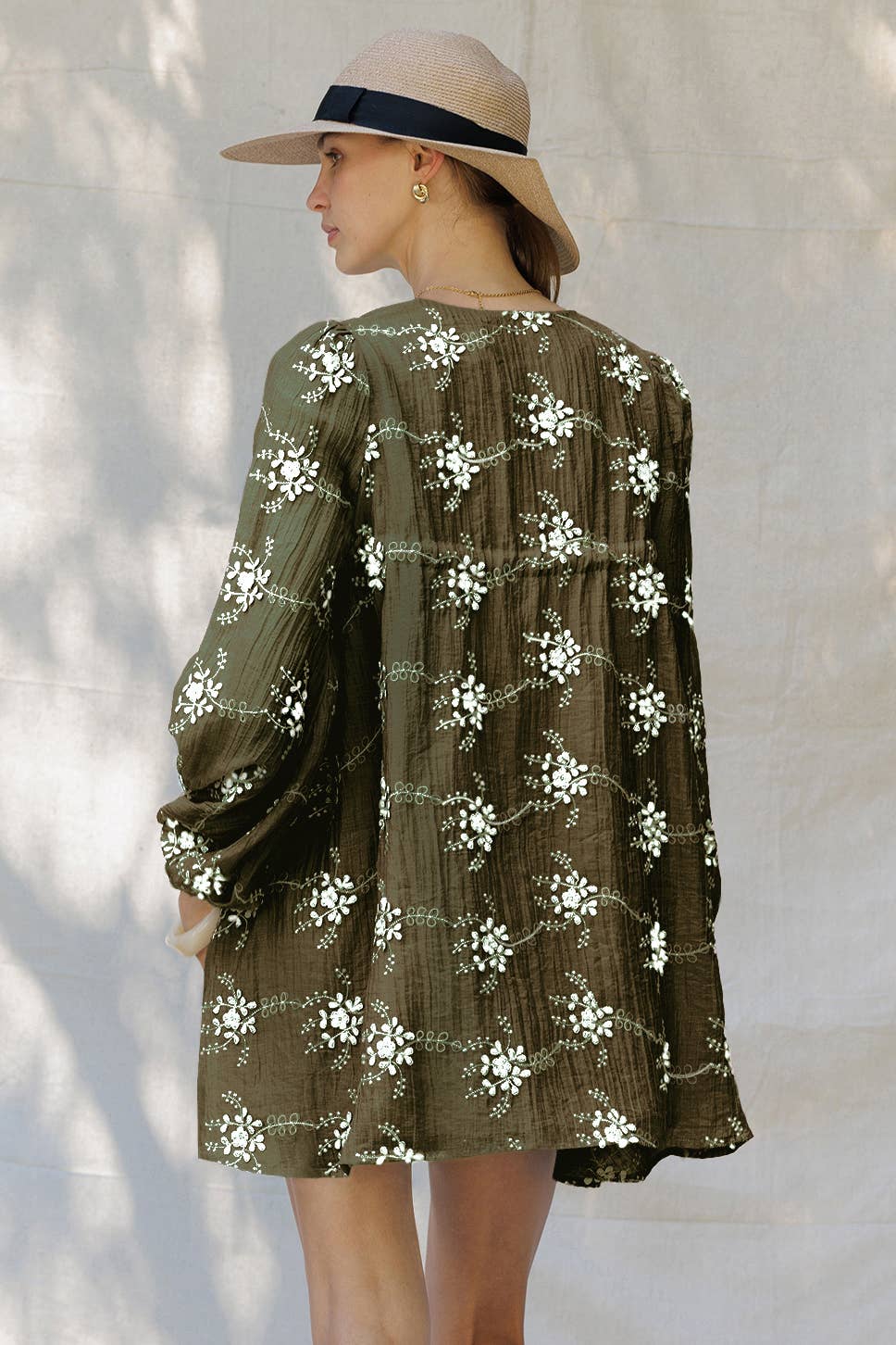 Floral Mini Dress with Balloon Sleeves