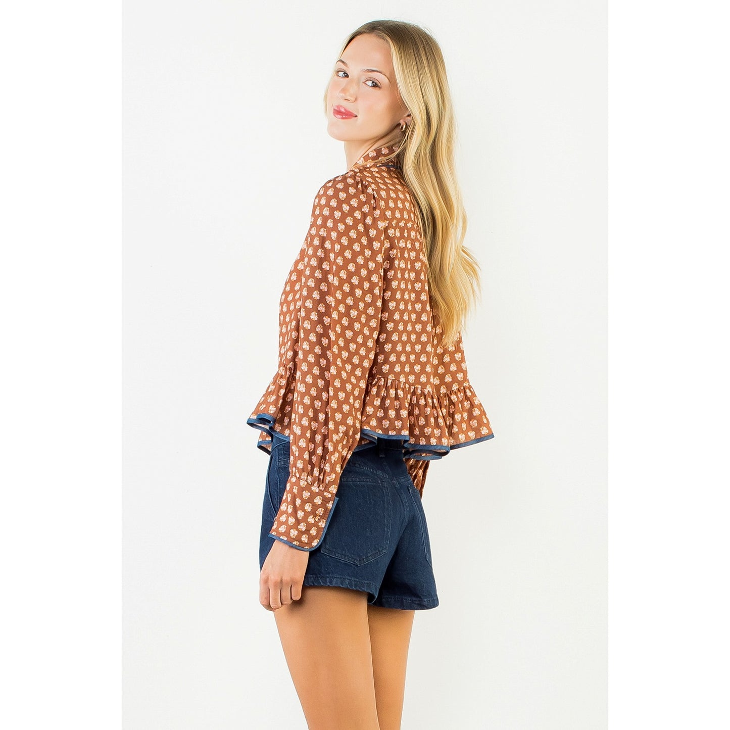 Western Floral Button Down Top
