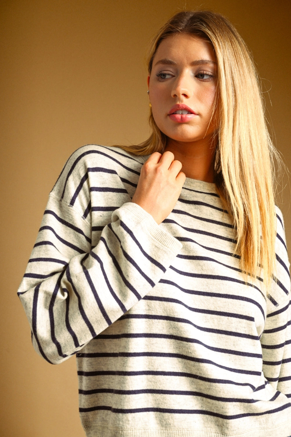 Ivory/Navy Top