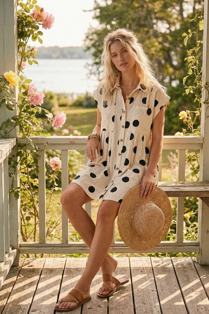 Polka Dot Button Down Dress