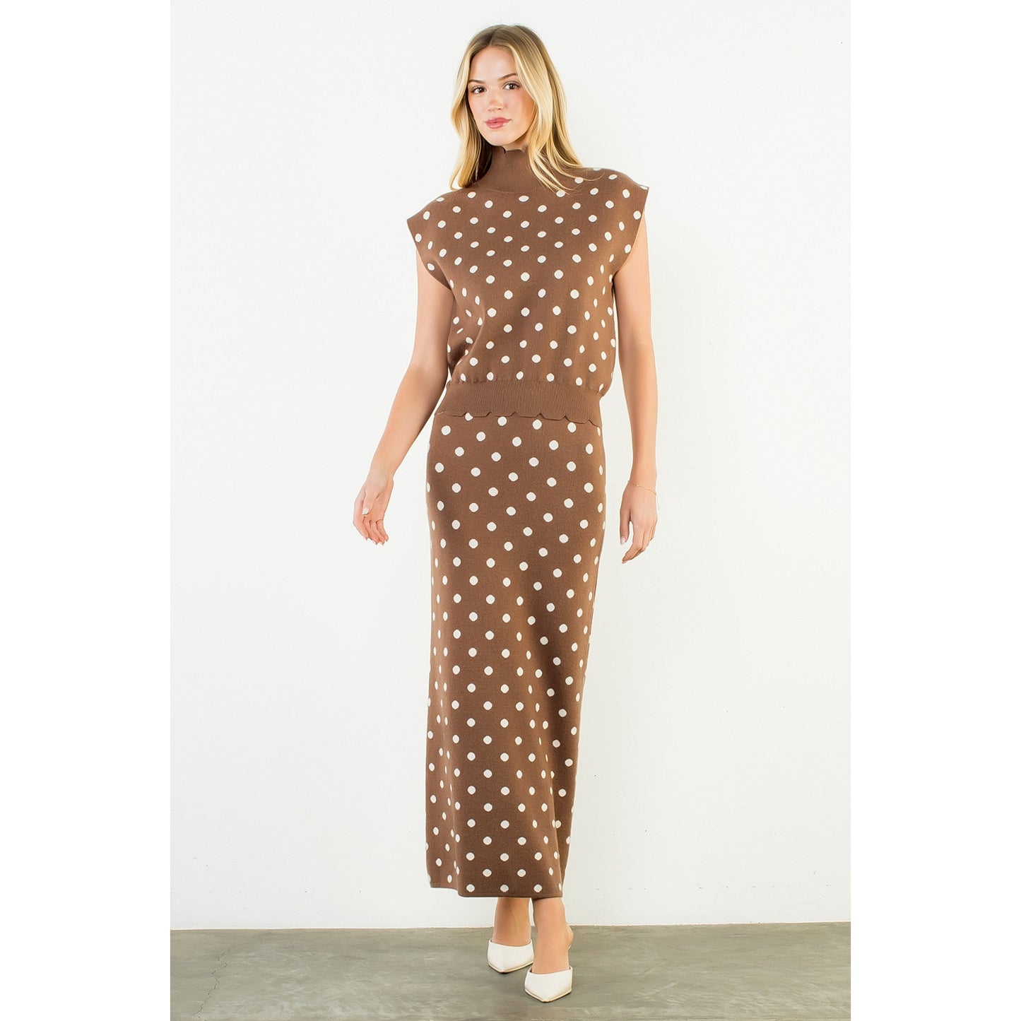 Polka Dot Knit Top