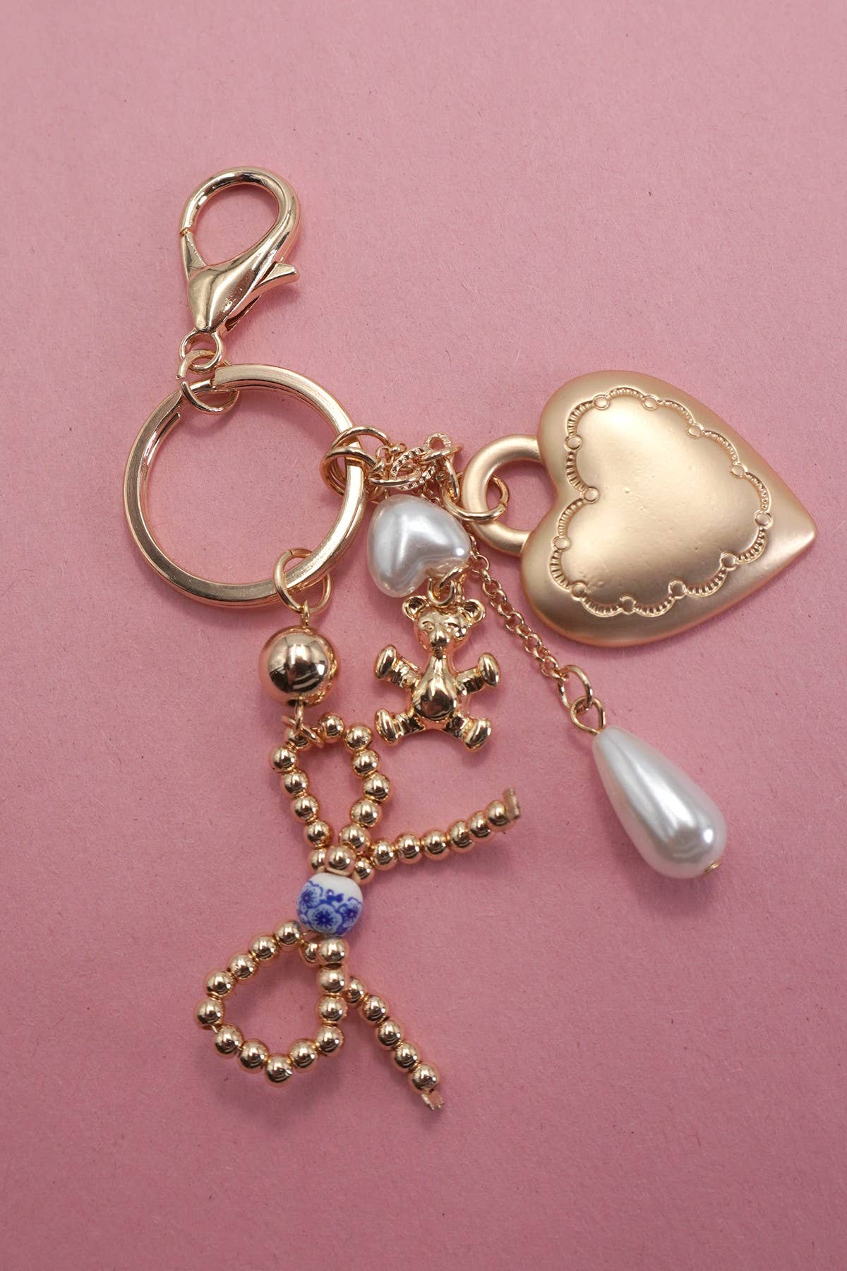 TEDDY BEAR PEARL BAG CHARM