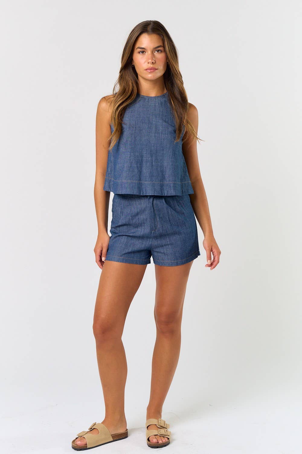 Sleeveless Denim Set