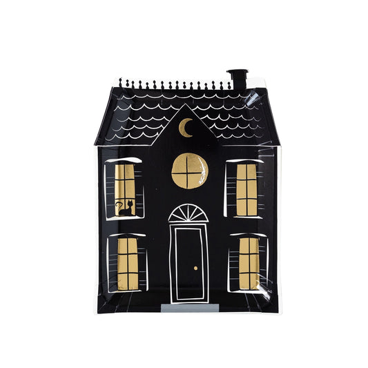 Haunted House Shaped Paper Plates Set of 8