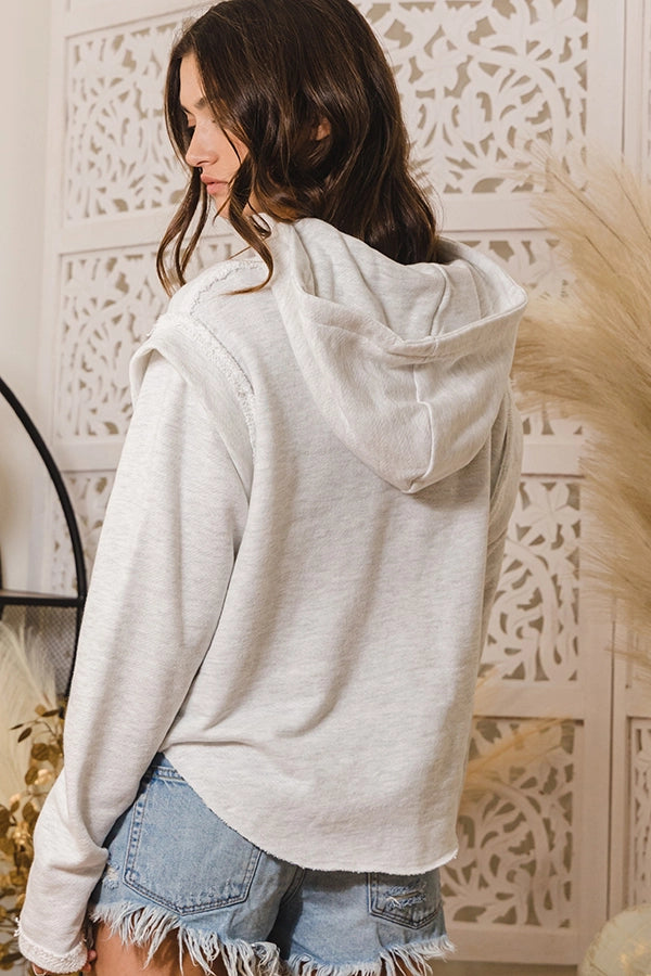 Hannah-Ann French Terry Hoodie with Shoulder Detail