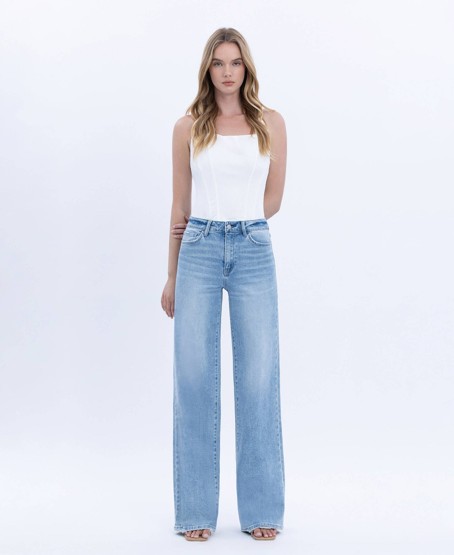 HIGH RISE FULL LENGTH WIDE JEANS