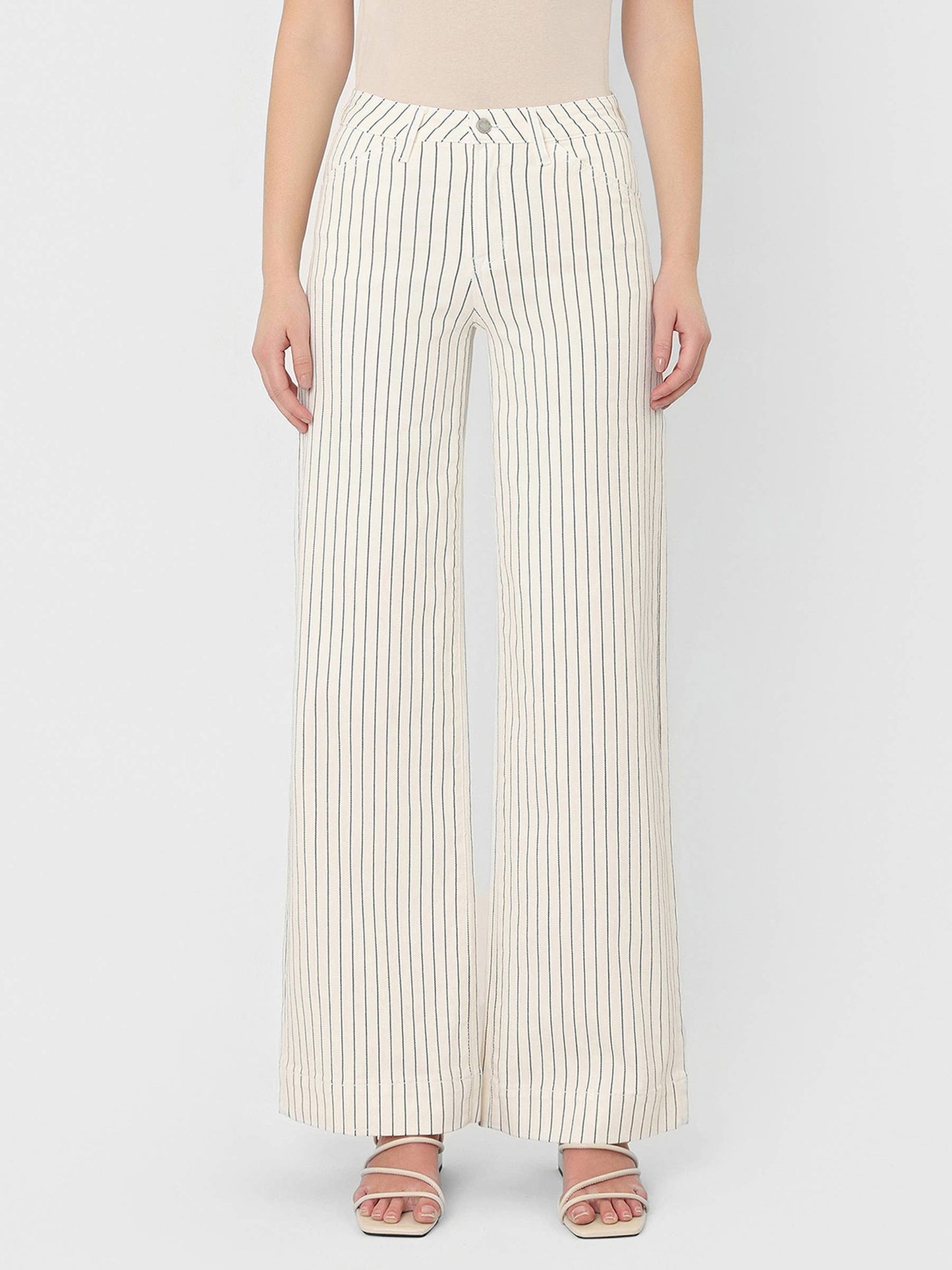 Stripped Wide Leg Jean