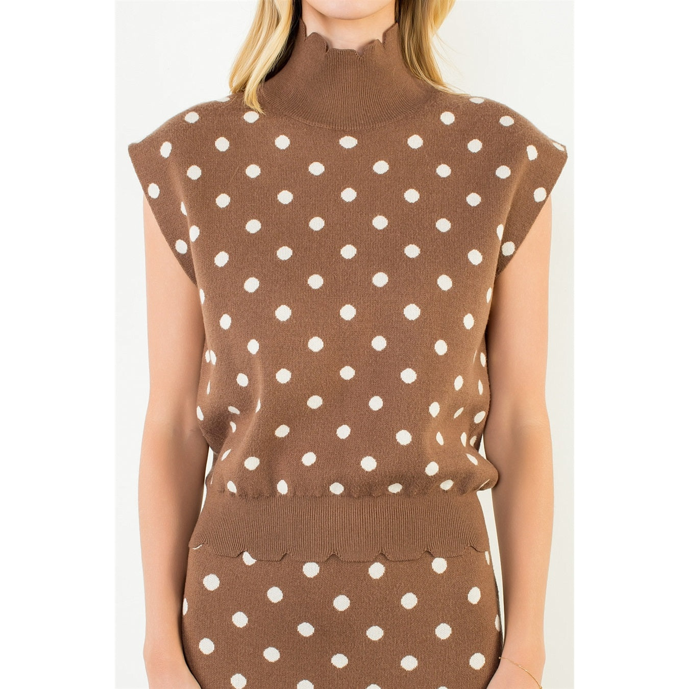Polka Dot Knit Top