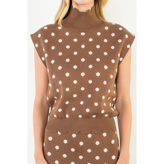 Polka Dot Knit Top