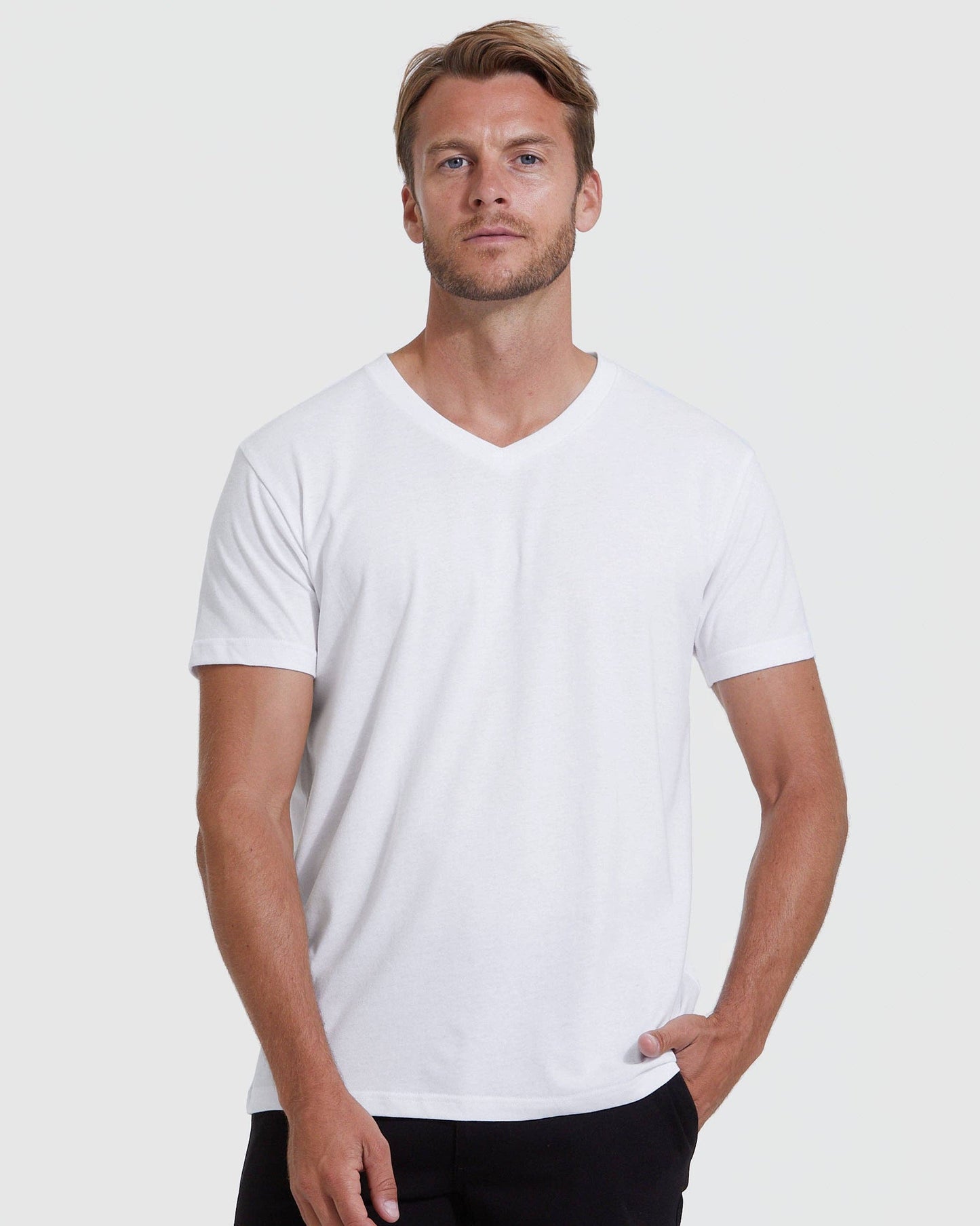 Short Sleeve T-Shirt | V-Neck | White
