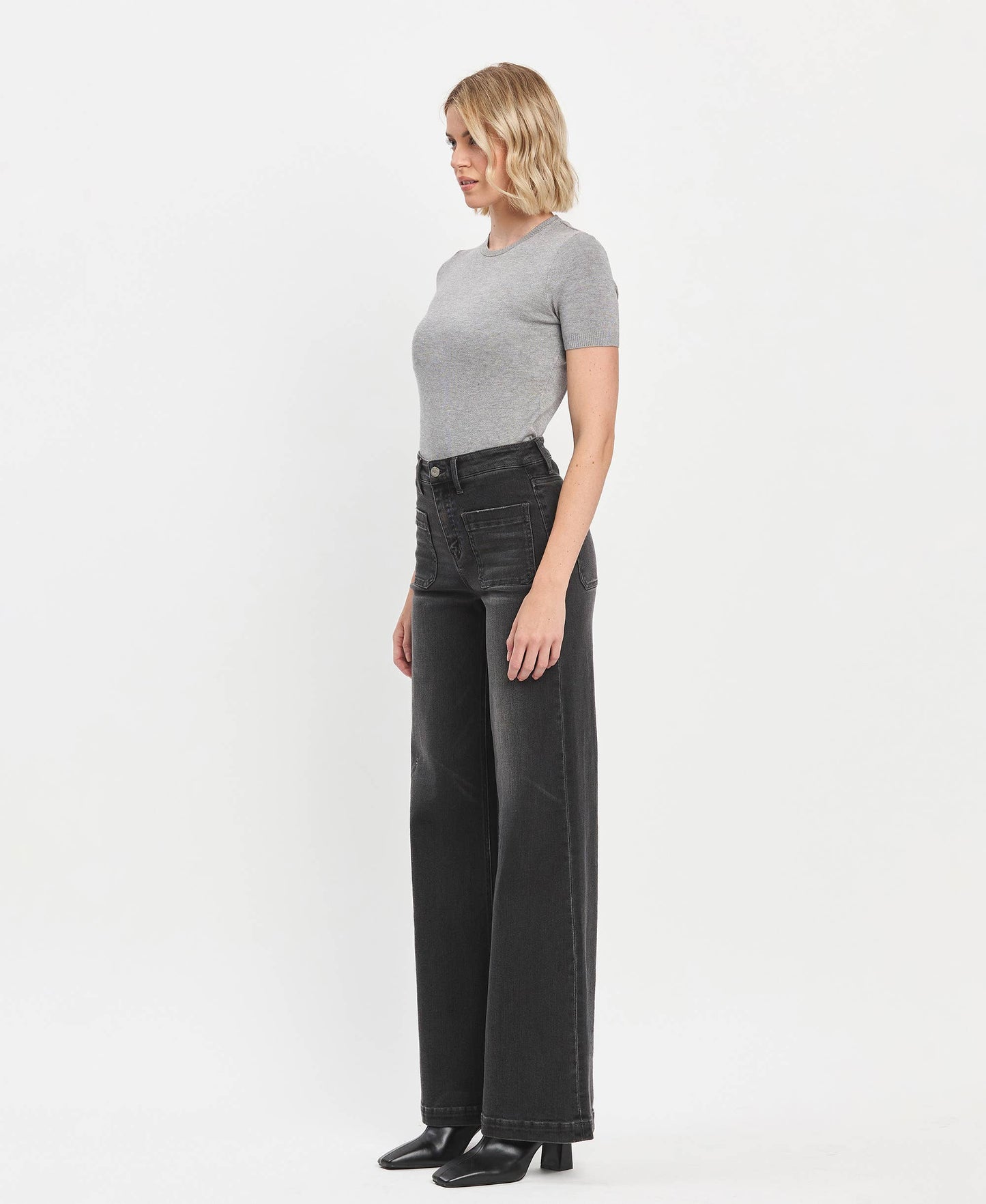 HIGH RISE WIDE TROUSER JEANS