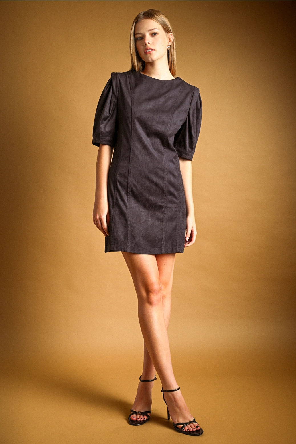 Black Suede Shift Dress