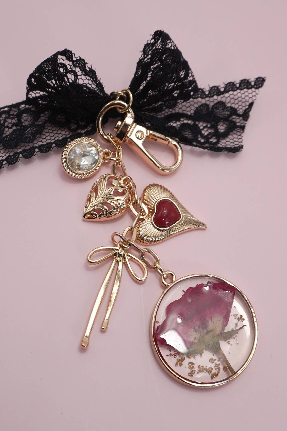BLACK LACE BAG CHARM