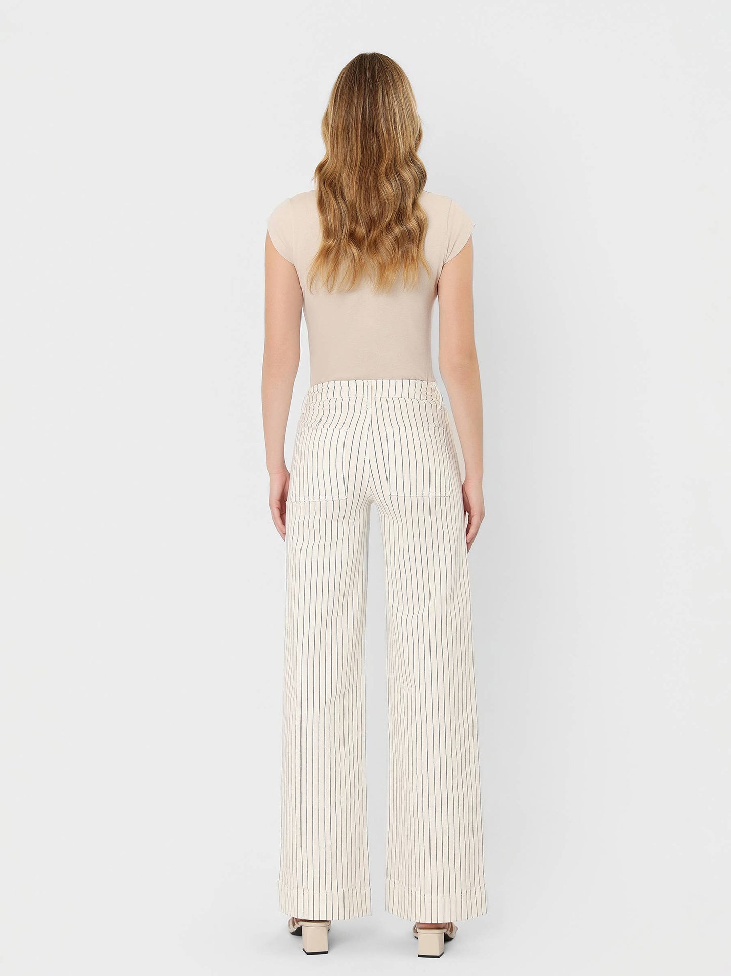 Stripped Wide Leg Jean