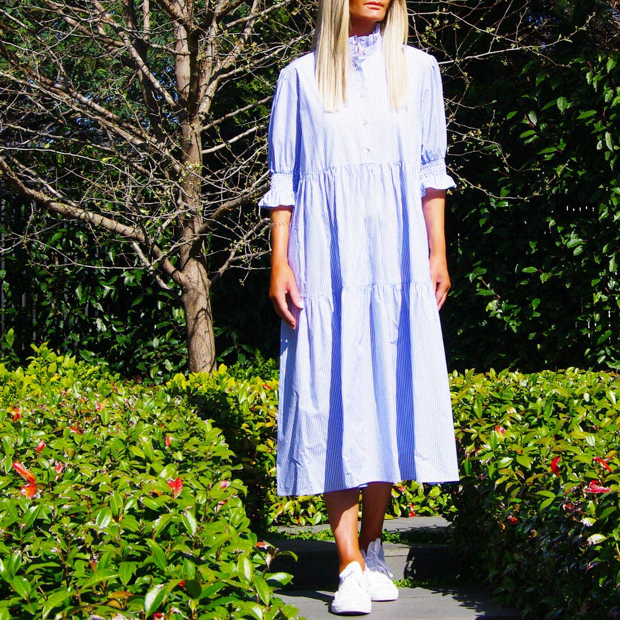 Lottie Stripe Cotton Poplin Dress