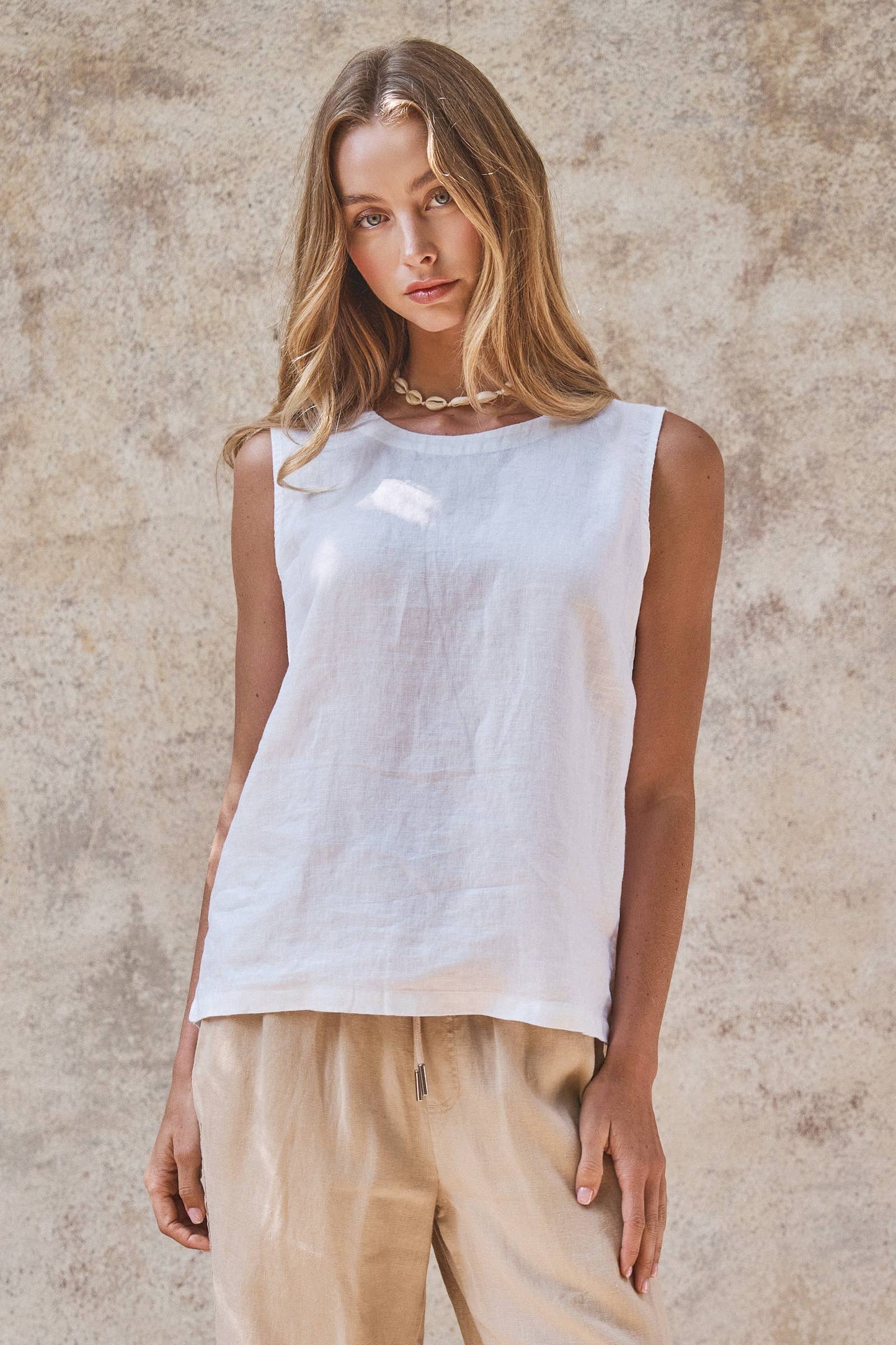 Linen Sleeveless Top
