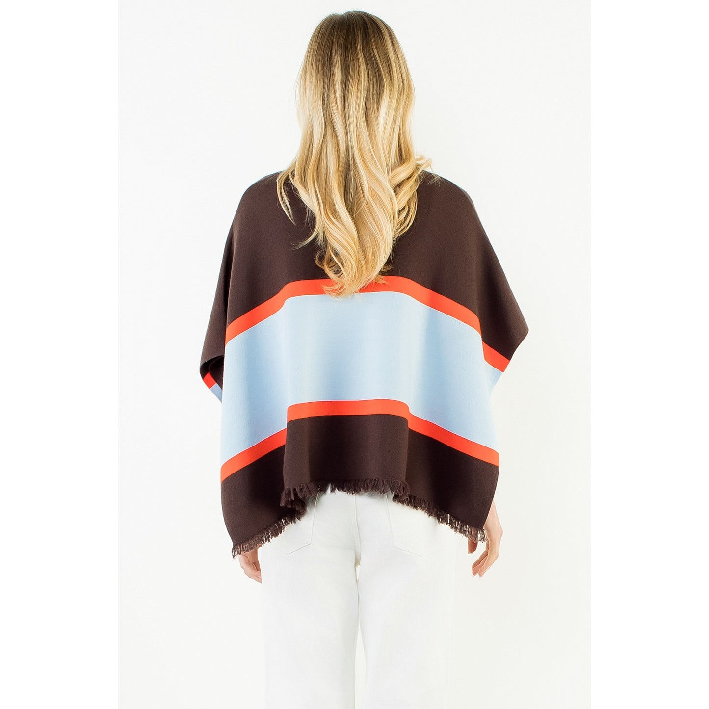 Color Blocked Poncho