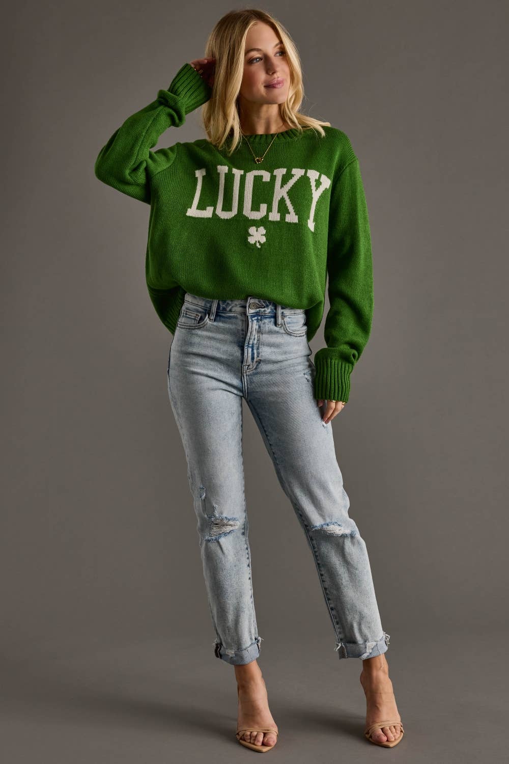 Green Lucky Sweater