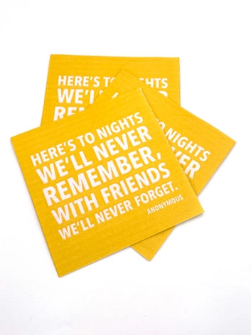 Nights Forgotten Friends Remembered Cocktail Napkins - 20ct