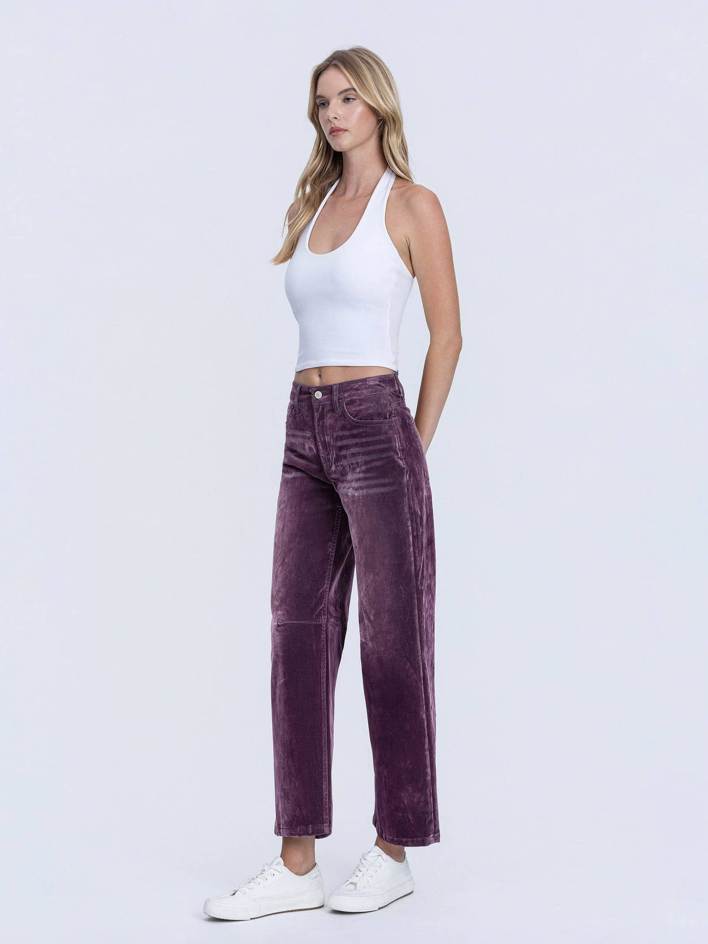 VELVET PURPLE BARREL JEANS