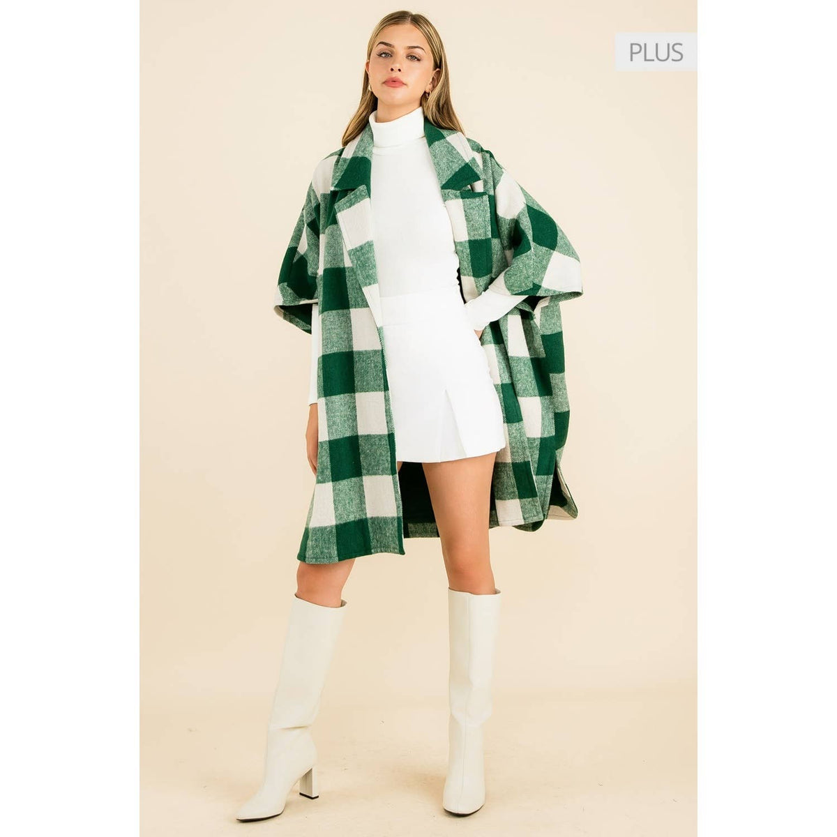 Green Checkered Long Coat