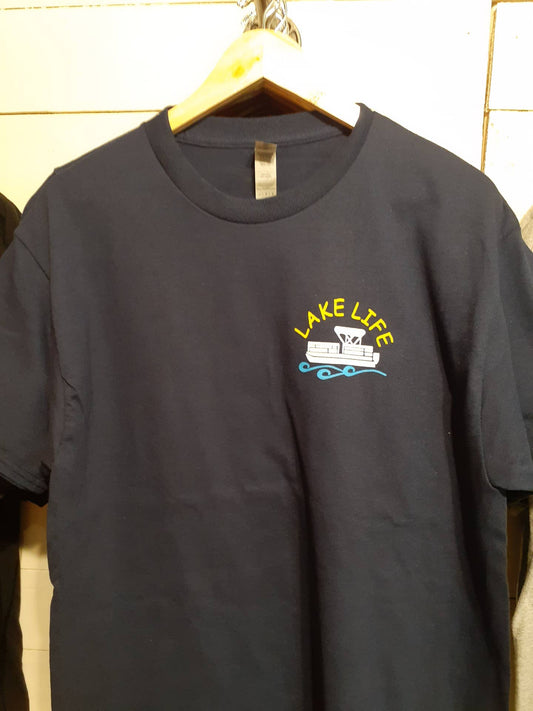 Lake Life with Small Pontoon Graphic T-Shirt