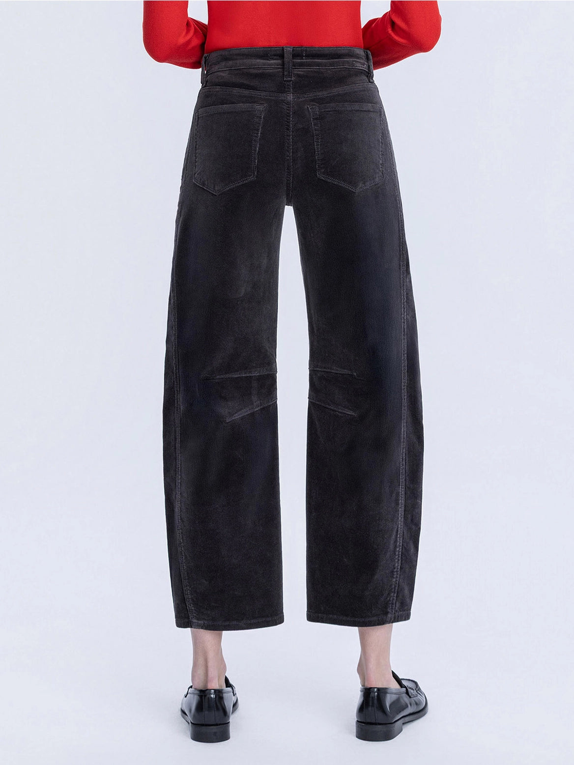 Dark Gray Corduroy Barrel Jeans