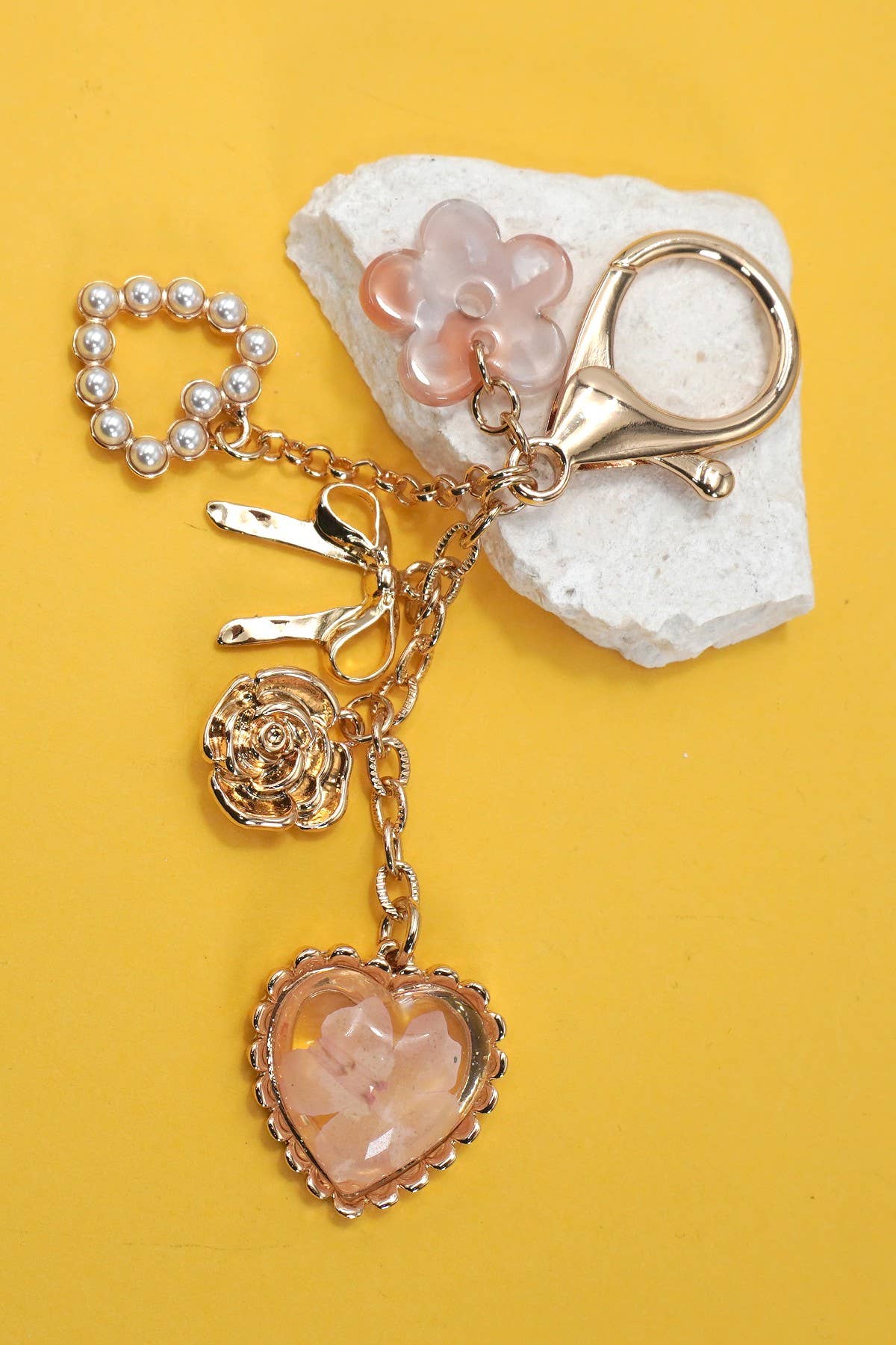 PRESSED FLOWER HEART CHARMS