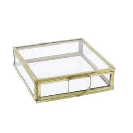 Flat Square Box Brass\glass