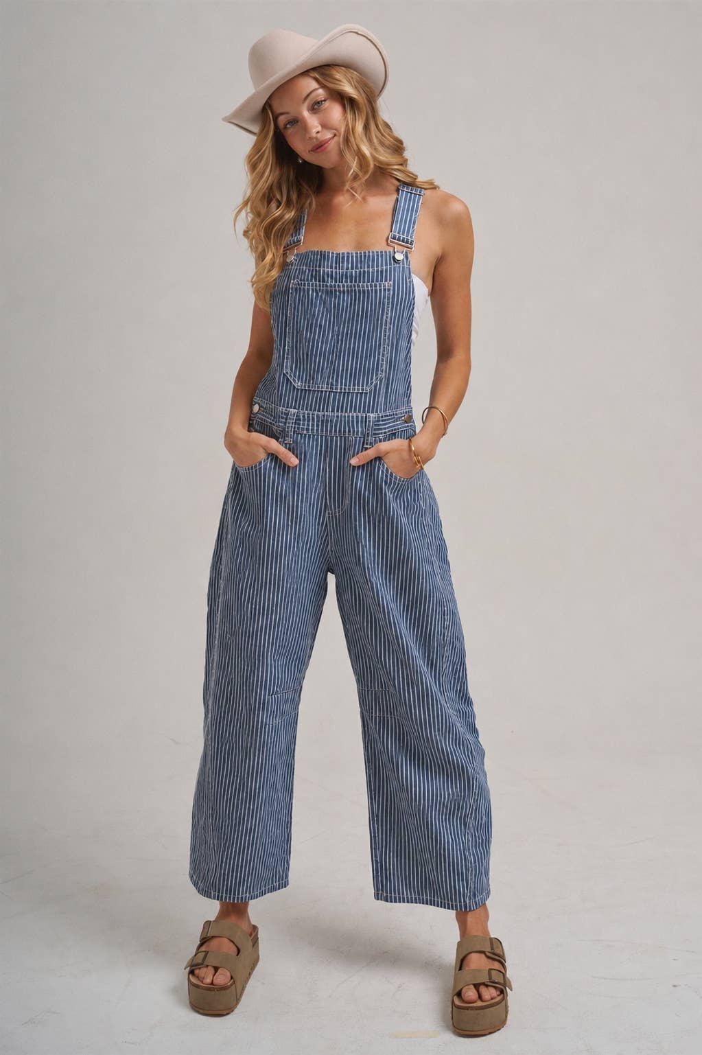 STRIPE DENIM OVERALL