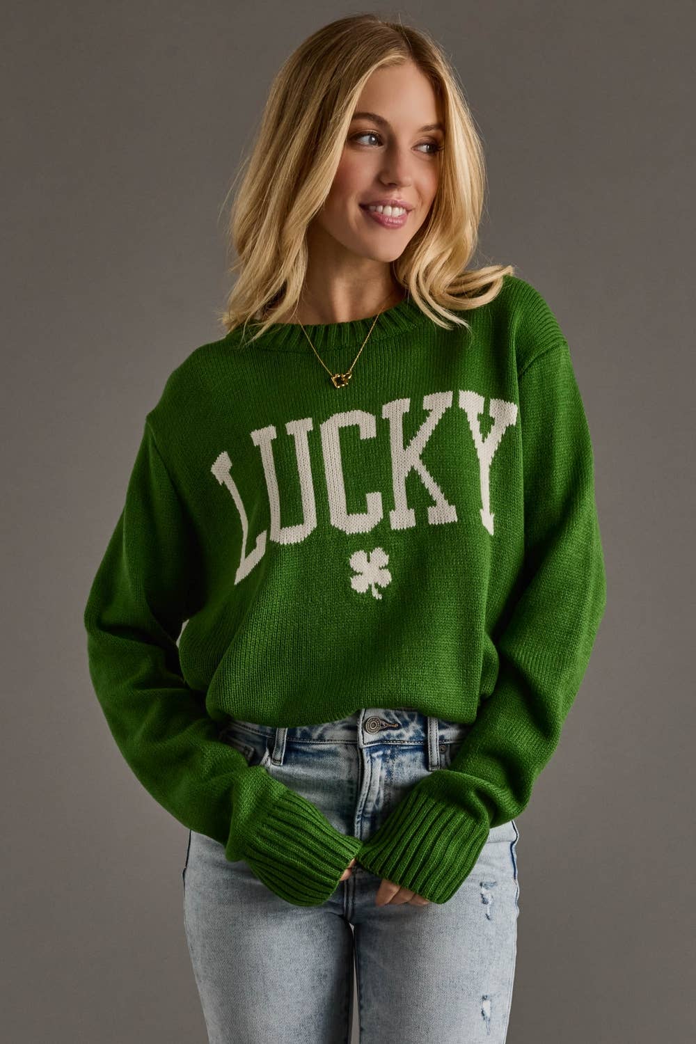 Green Lucky Sweater