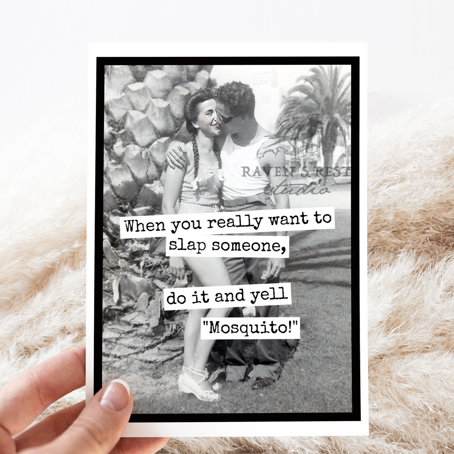 Greeting Card. Do It And Yell "Mosquito!". Funny Vintage.