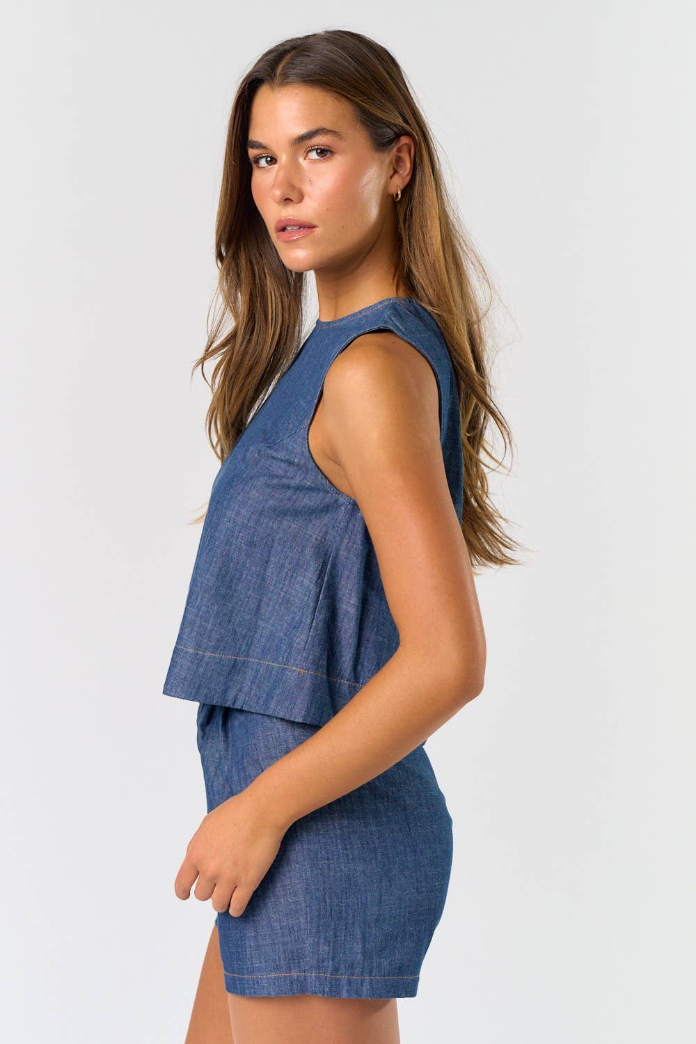 Sleeveless Denim Set