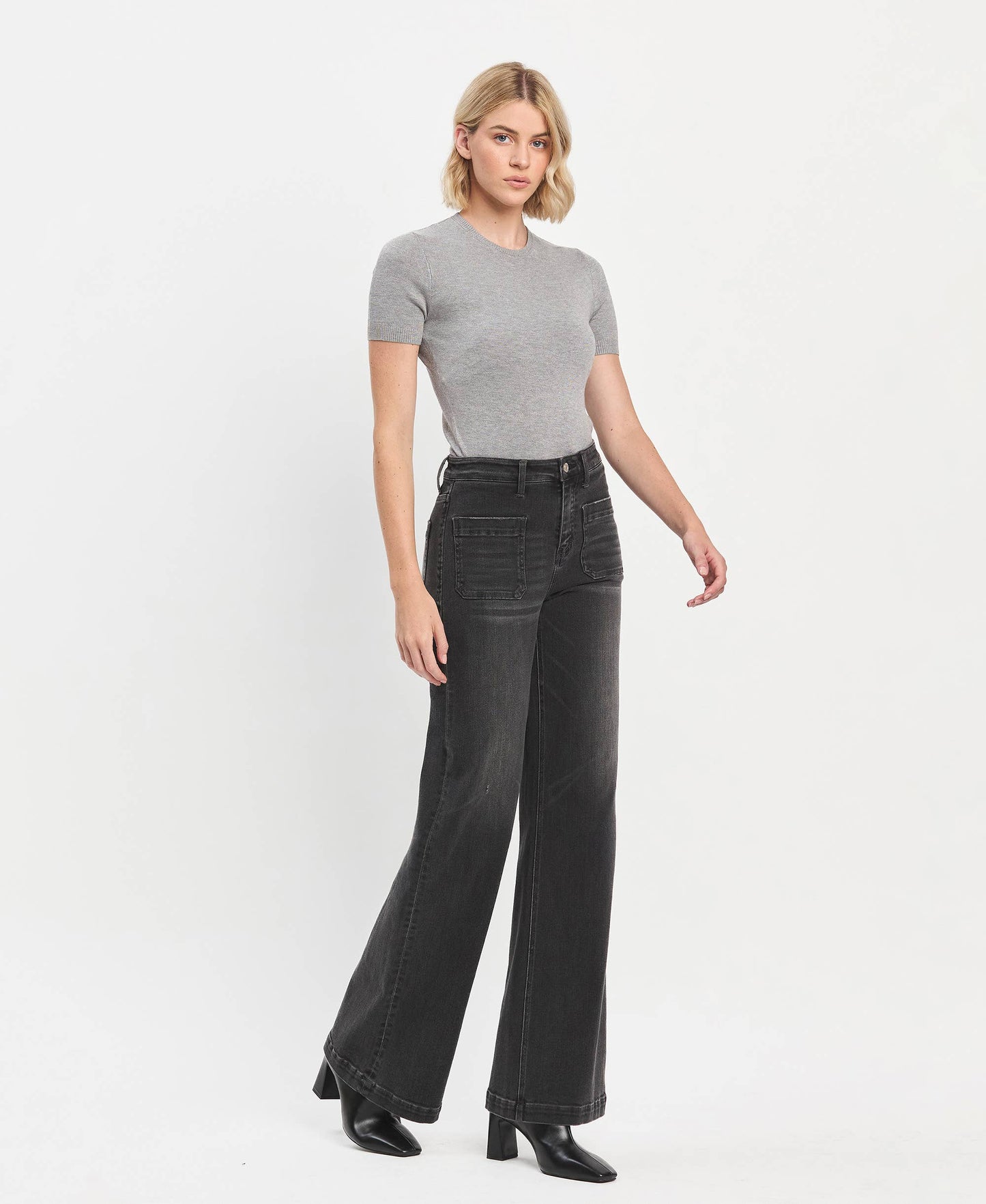 HIGH RISE WIDE TROUSER JEANS