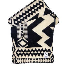 Ranch Style Faux Fur Black And Ivory Throw Blanket