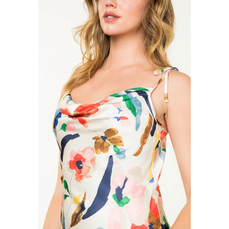 Tie Strap Print Dress
