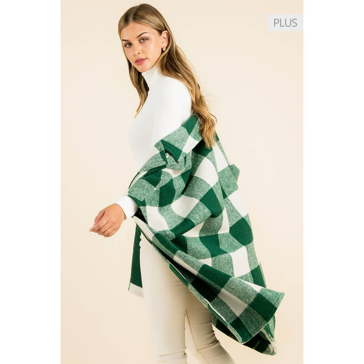 Green Checkered Long Coat