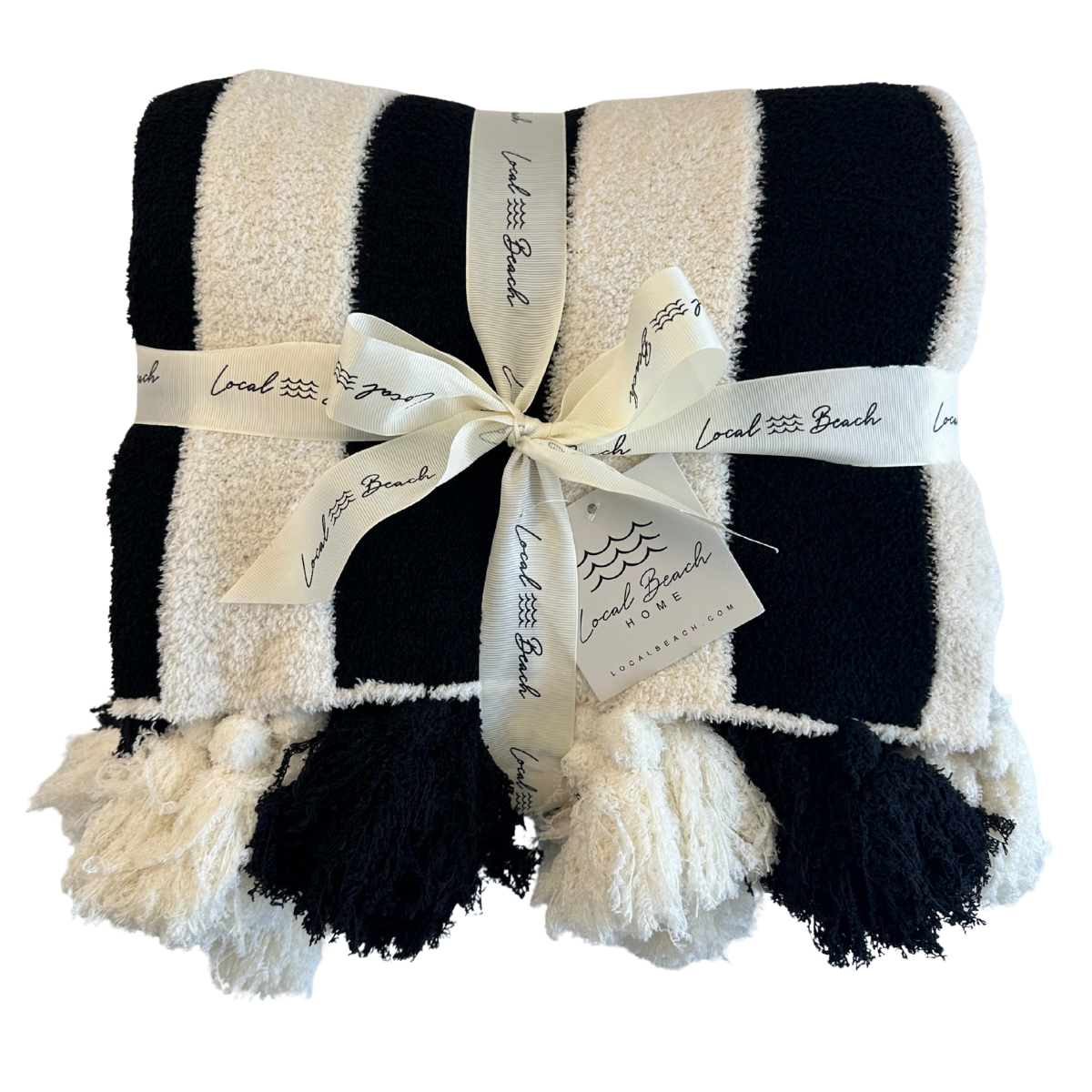 Striped Luxe Home Blanket with Tassels