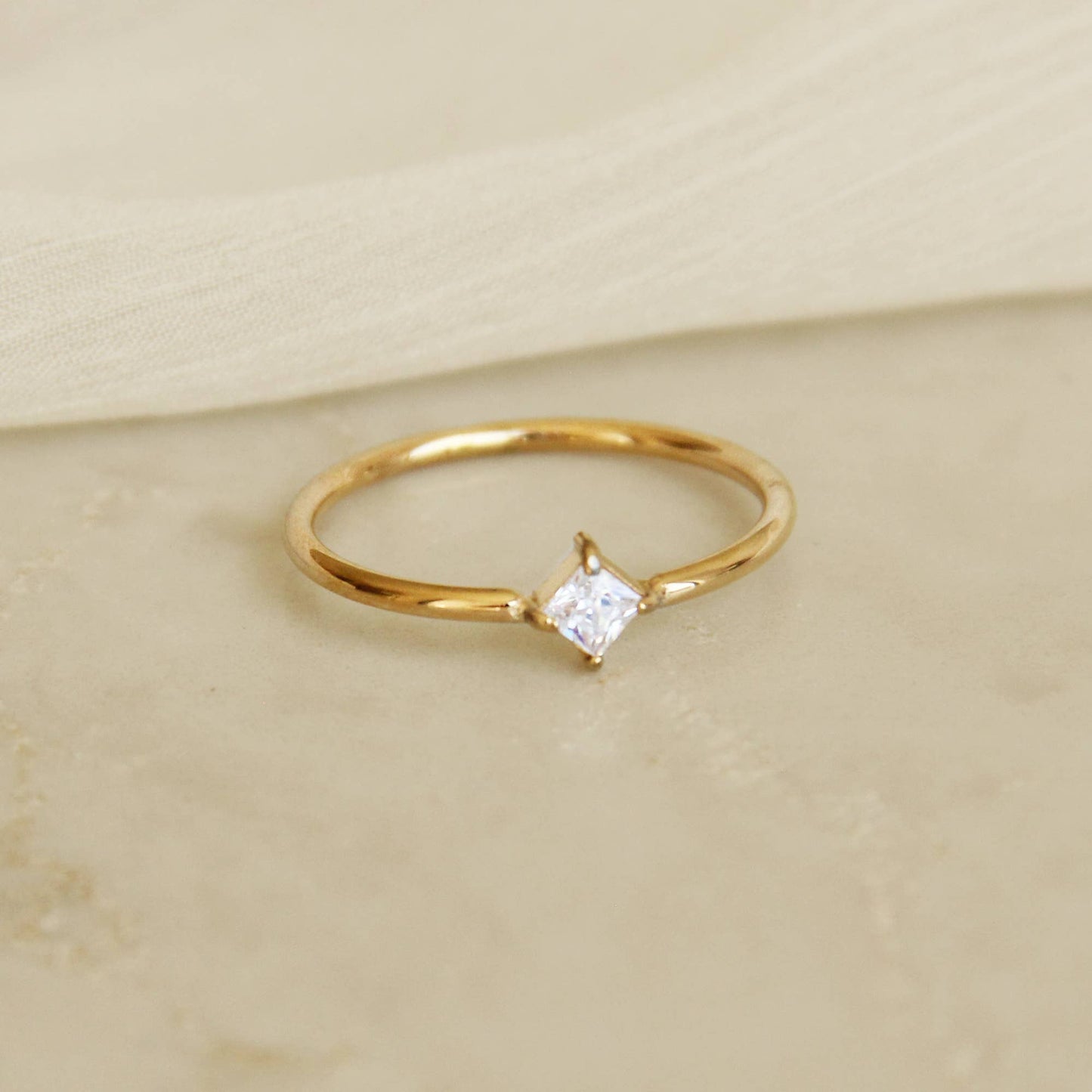 Square CZ Ring