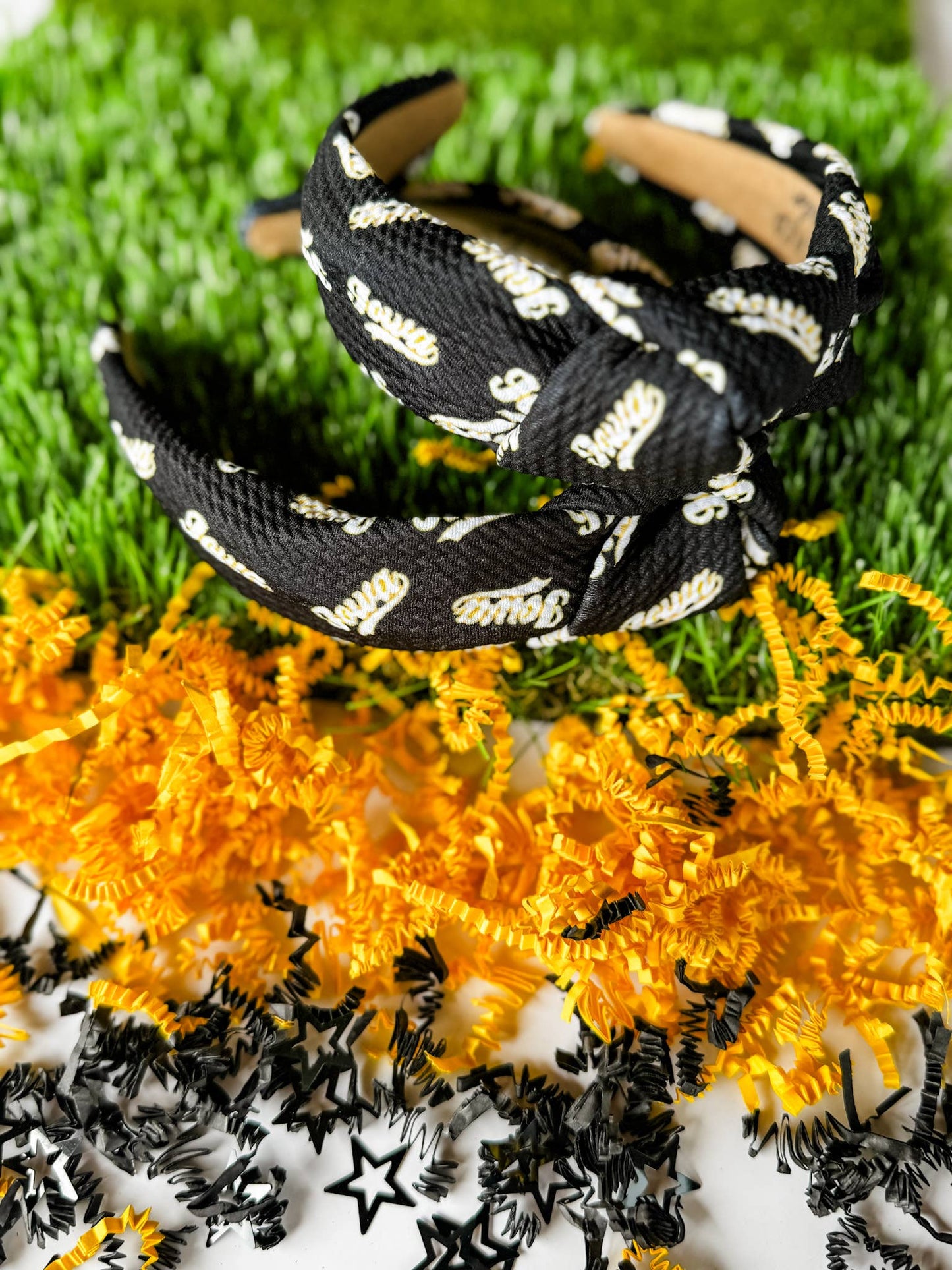 Iowa Black Structured Headband