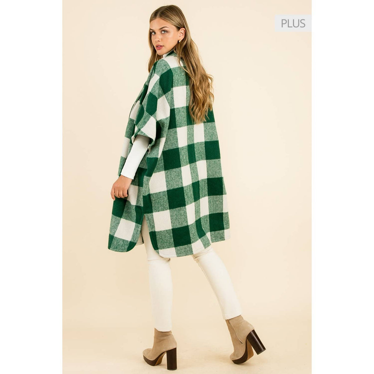 Green Checkered Long Coat