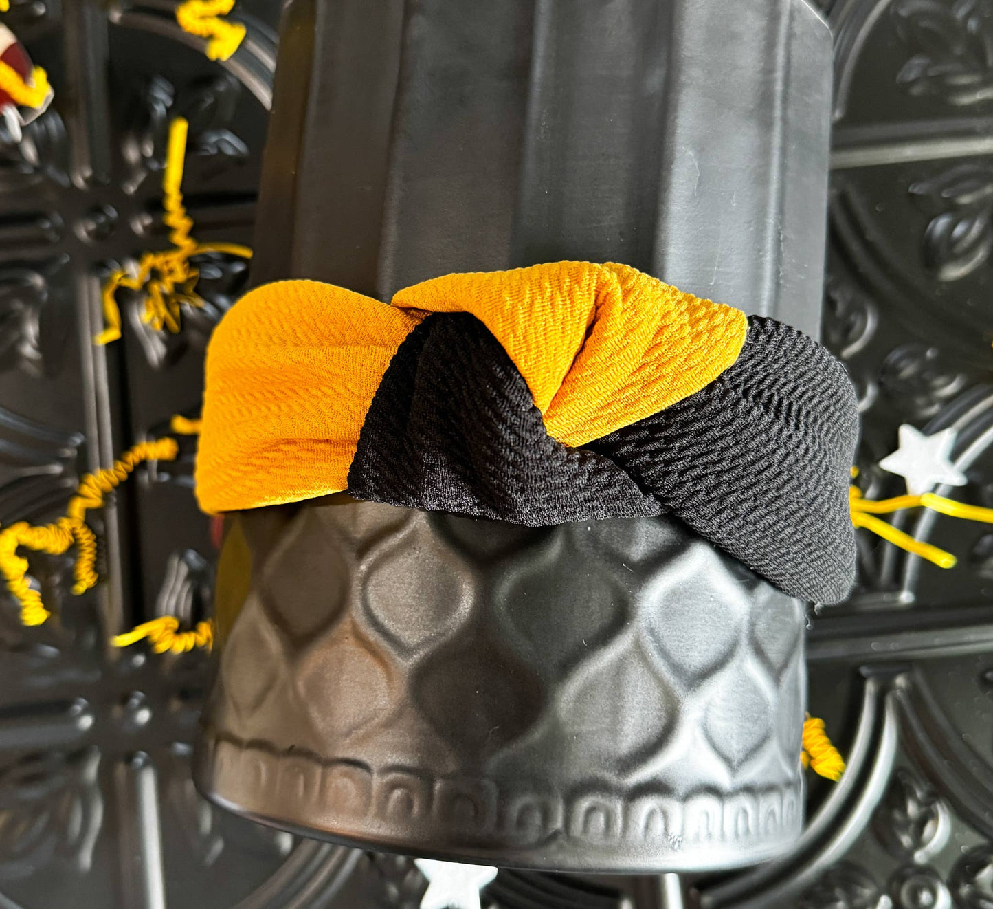 Black/Gold 2 Toned Structured Headband 