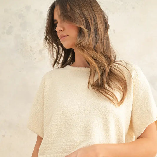 Cream Knitted Top