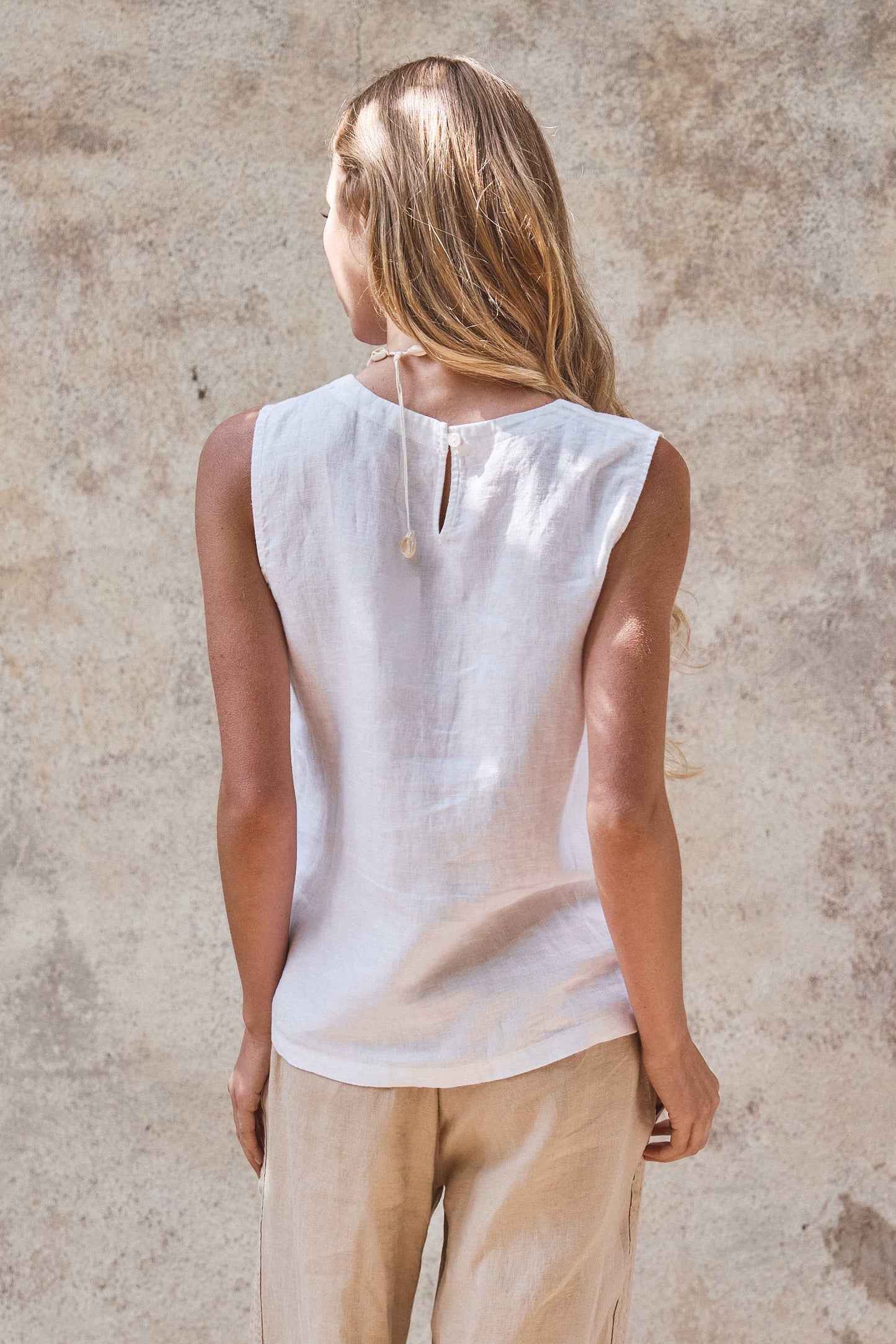 Linen Sleeveless Top